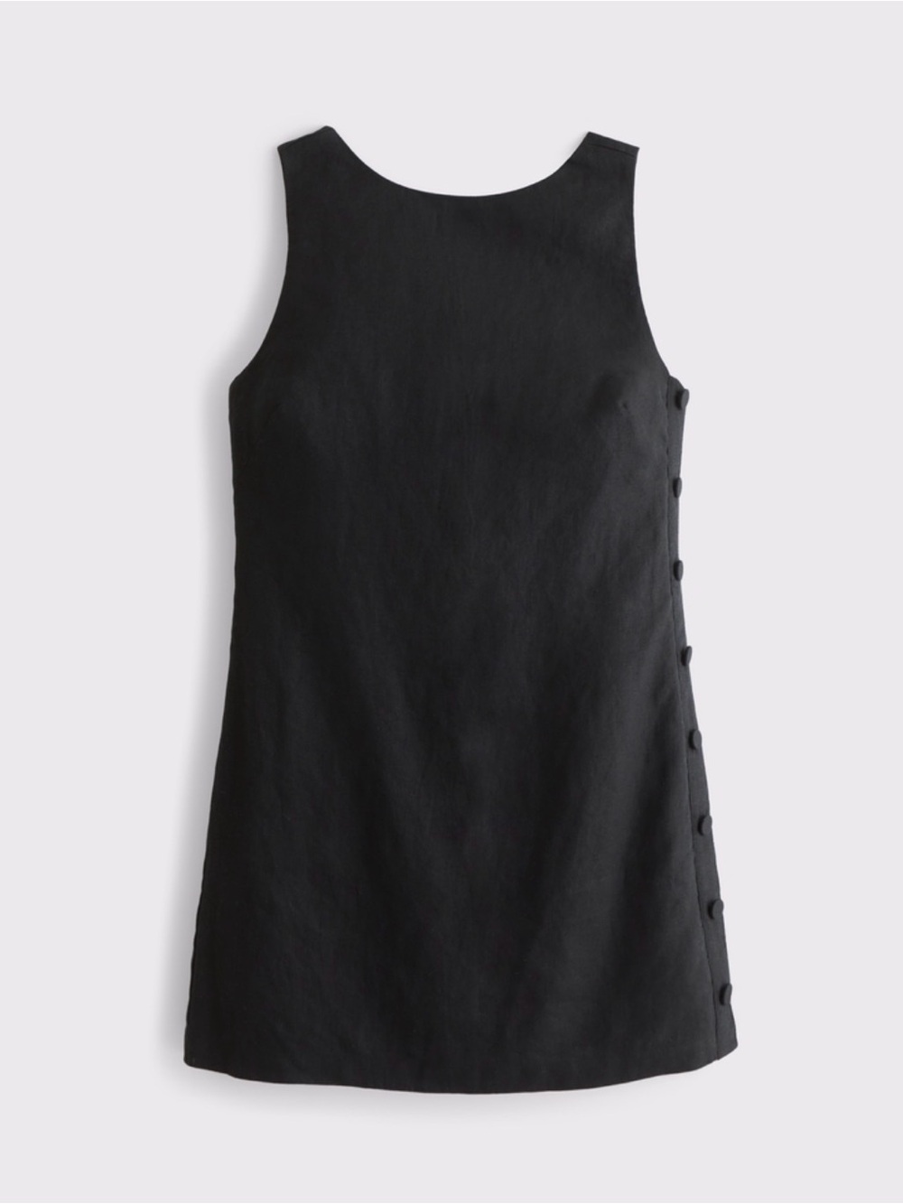 Abercrombie & Fitch Black Sleeveless Shift Dress with Side Buttons
